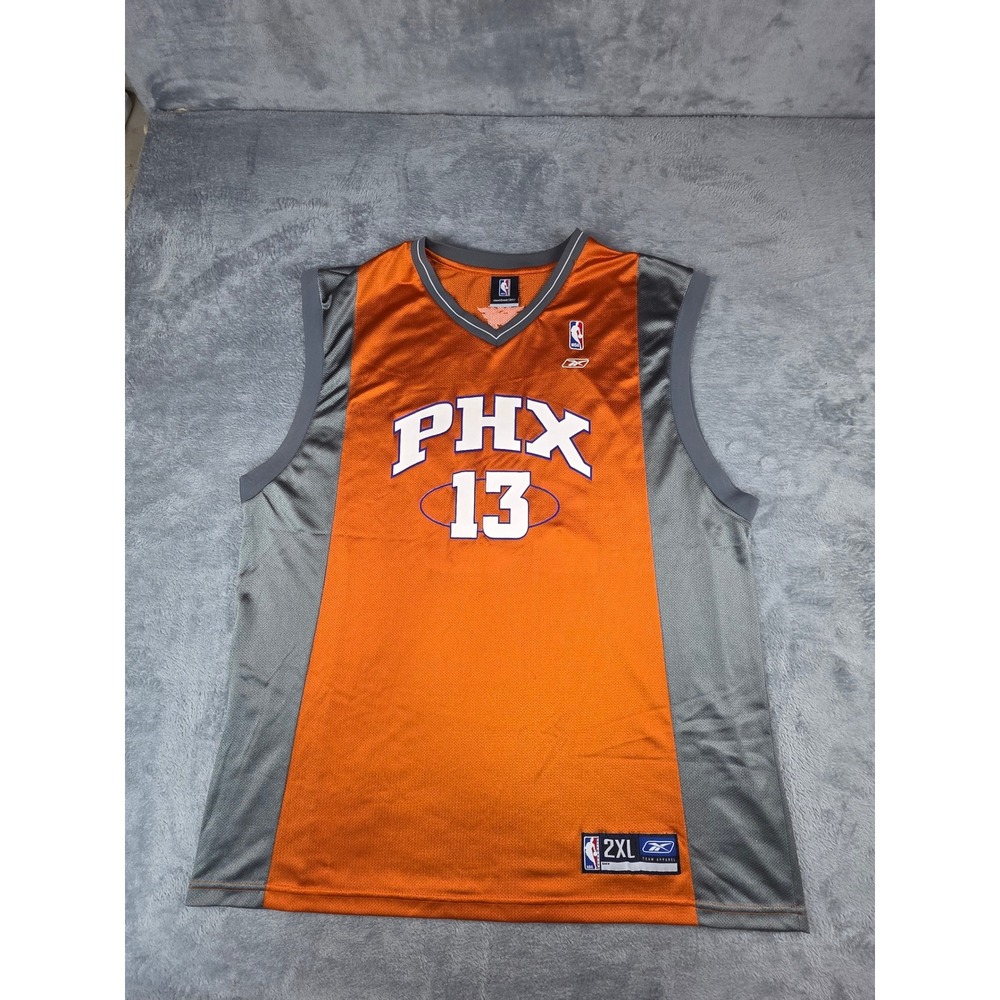 Reebok Phoenix Suns Steve Nash #13 NBA Jersey Orange Grey Mens Size 2XL